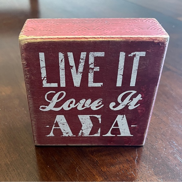 Alpha Sigma Alpha Decor Red ASA Distressed Decorative Wall Art - Picture 1 of 3